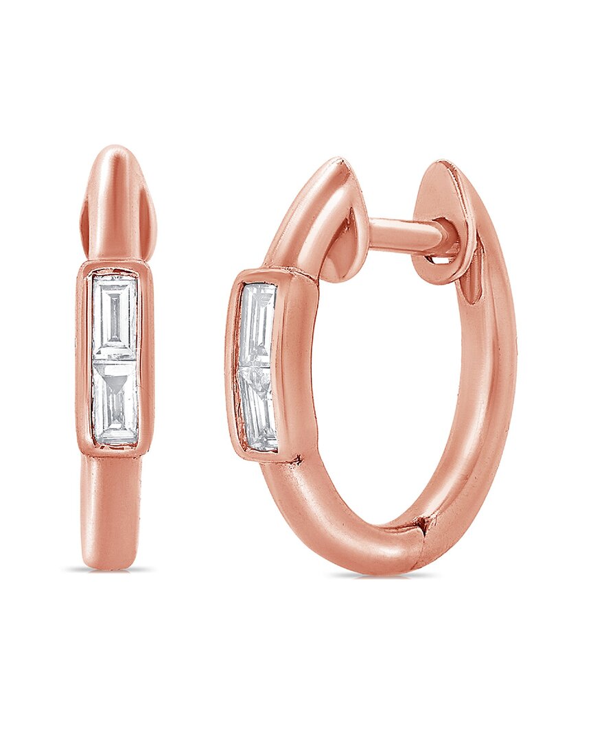 Sabrina Designs 14k Rose Gold 0.14 Ct. Tw. Diamond Huggie Earrings In Pink