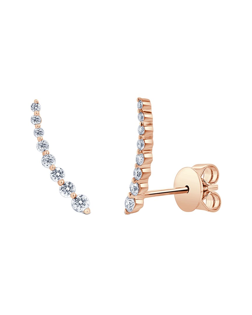 Sabrina Designs 14k Rose Gold 0.31 Ct. Tw. Diamond Climber Earrings