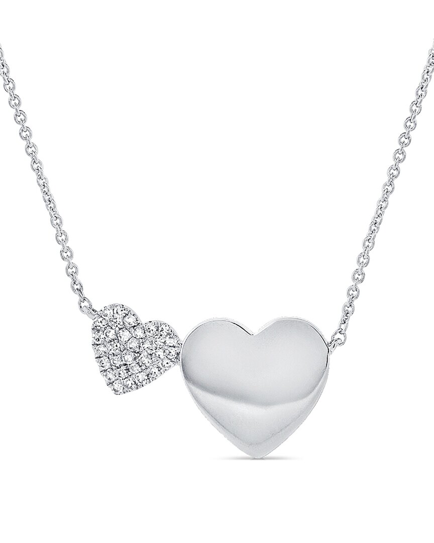 Sabrina Designs 14k 0.09 Ct. Tw. Diamond Heart Necklace In White