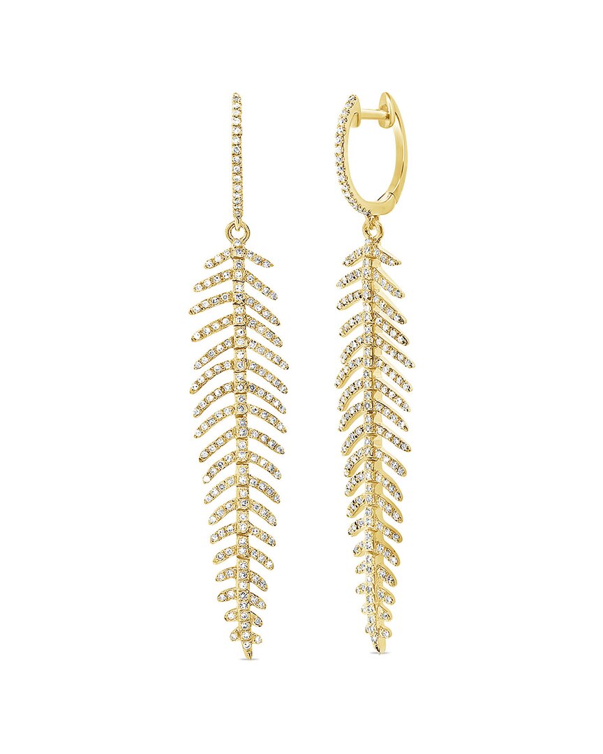 Sabrina Designs 14k 1.42 Ct. Tw. Diamond Feather Dangle Earrings In Gold