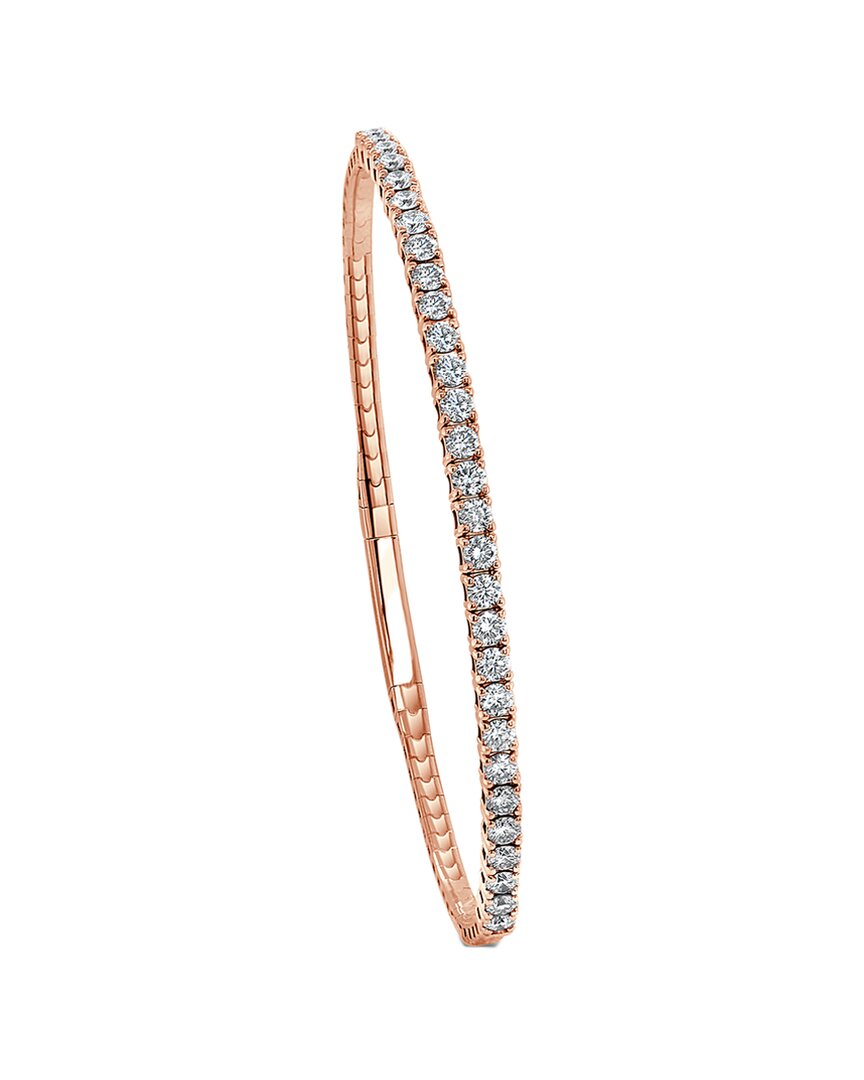 Sabrina Designs 14k Rose Gold 1.71 Ct. Tw. Diamond Flexible Bangle Bracelet