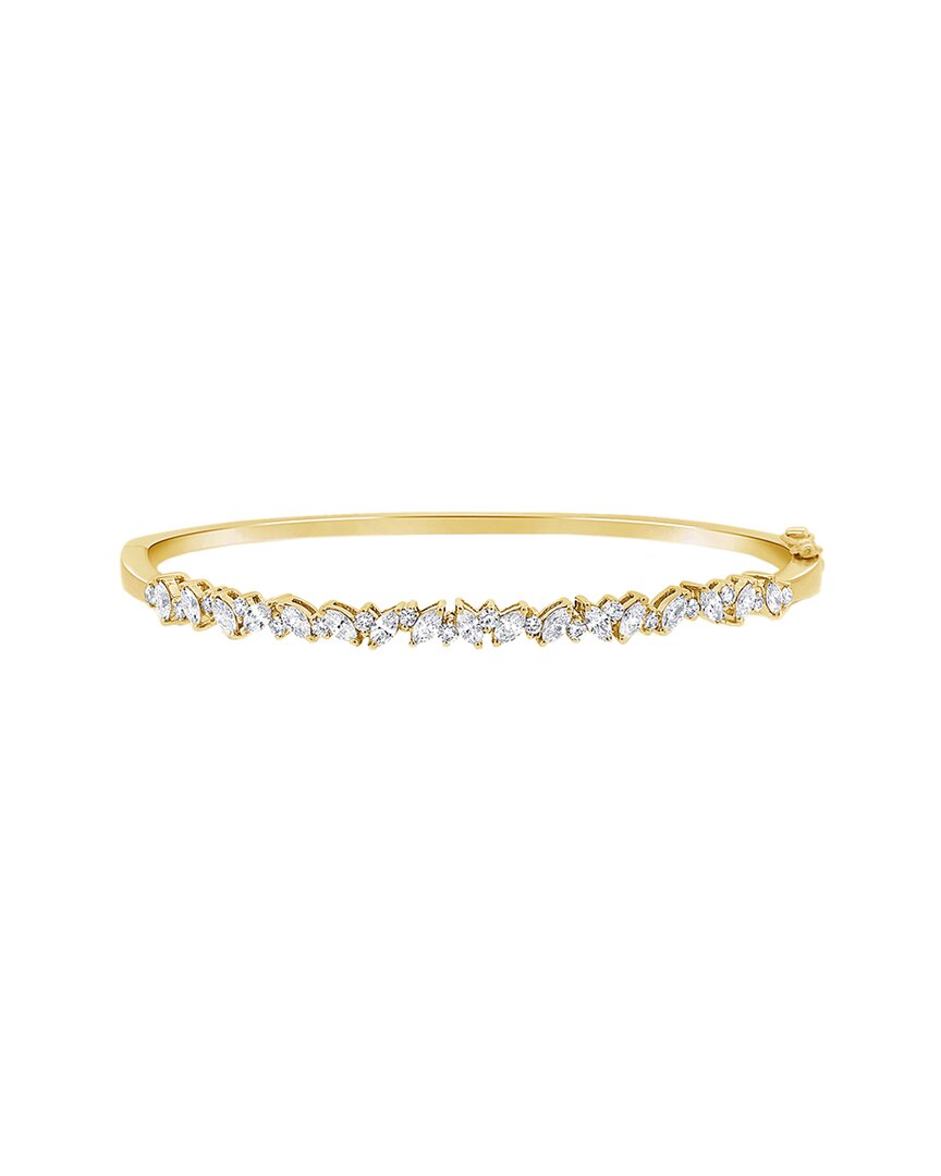 Sabrina Designs 14k Diamond Fancy Shape Bangle Bracelet In Gray