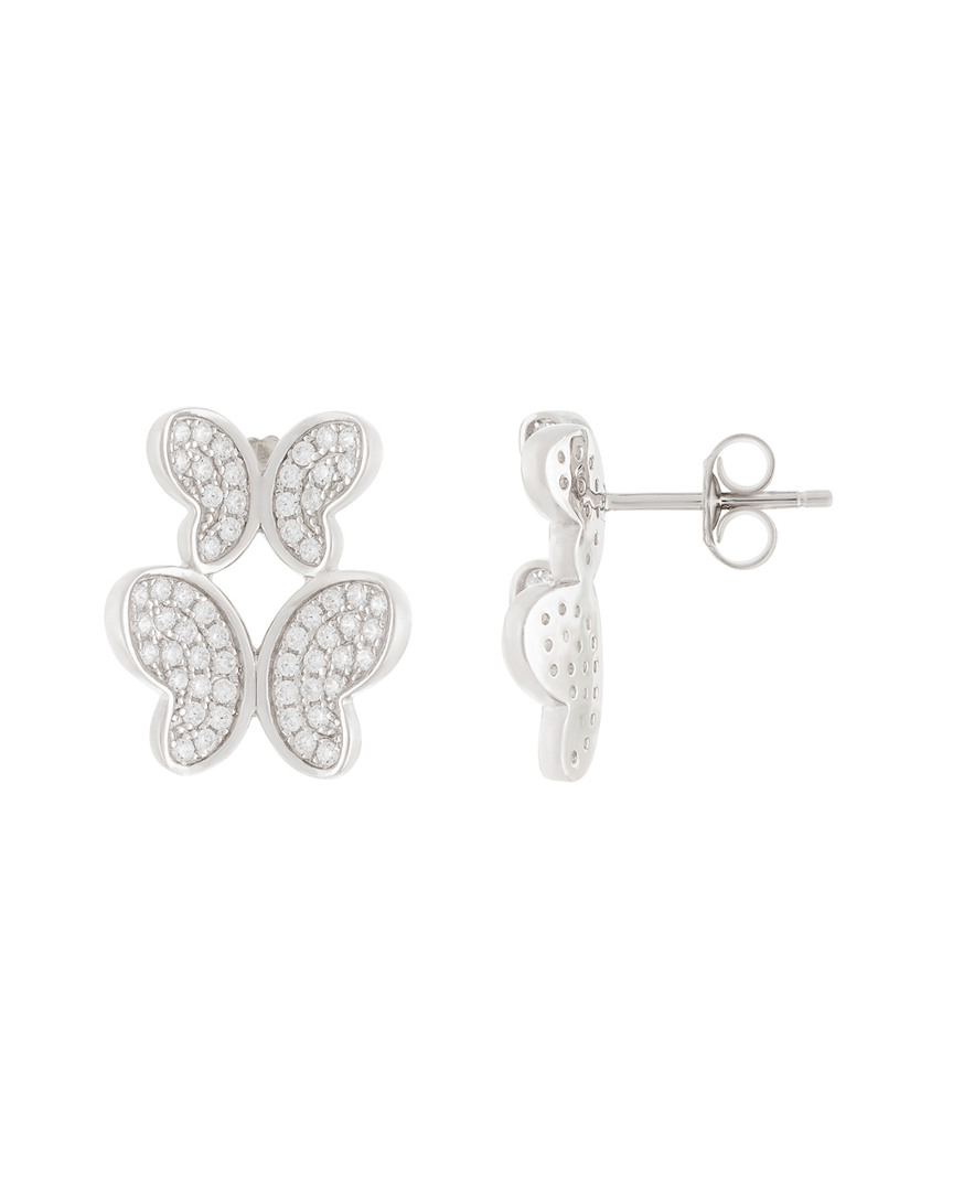Generic Cz Silver Cz Butterfly Earrings