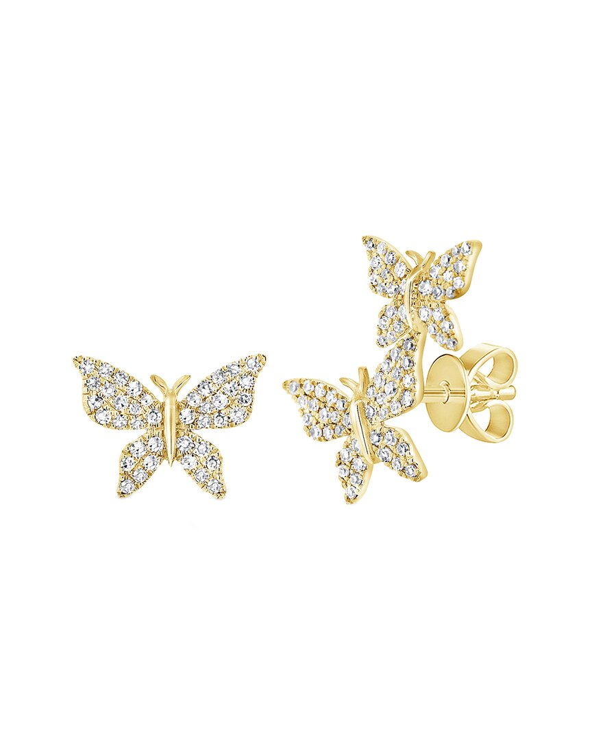 Shop Sabrina Designs 14k 0.35 Ct. Tw. Diamond Butterfly Mismatched Studs