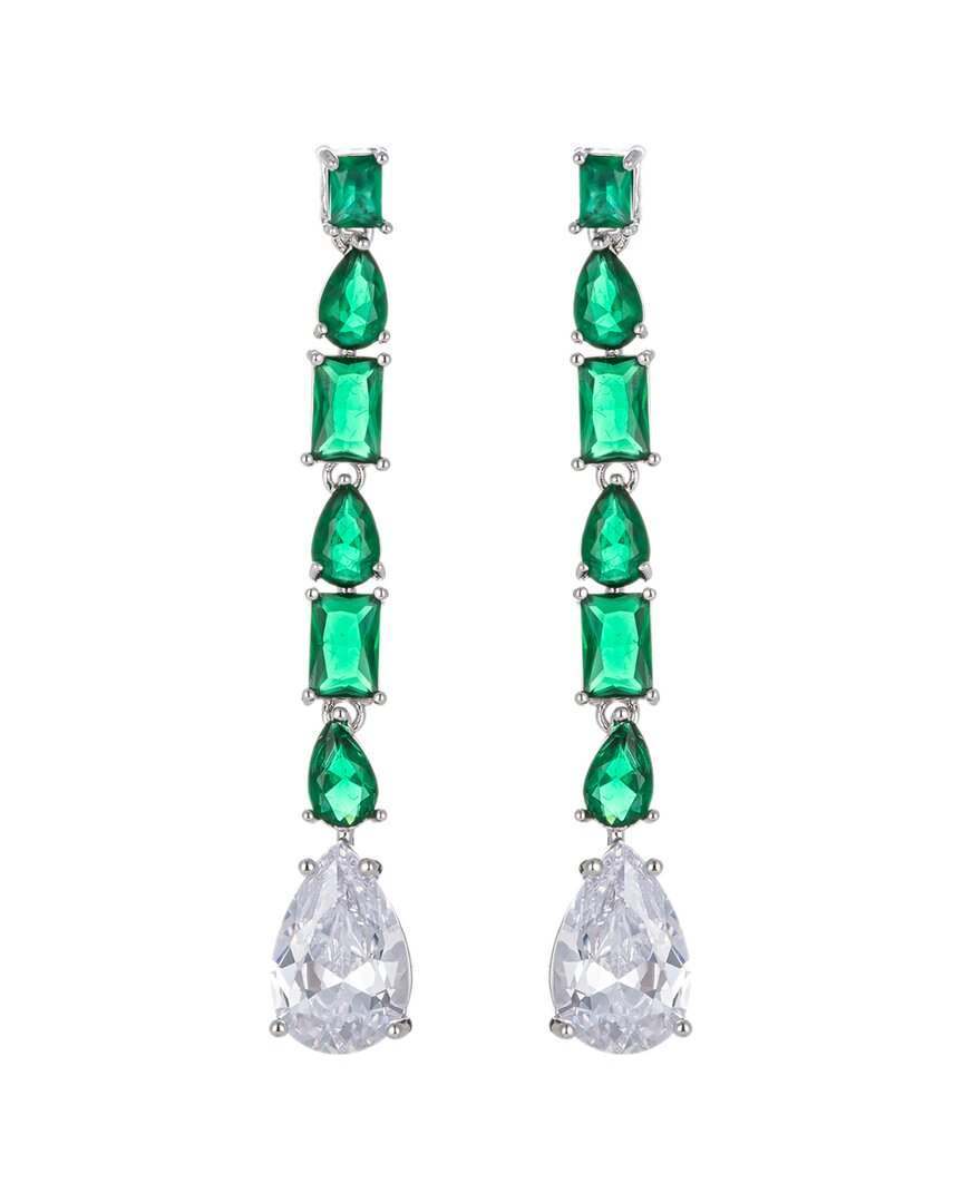 Eye Candy La Women's Luxe Silvertone & Crystal Linear Earrings