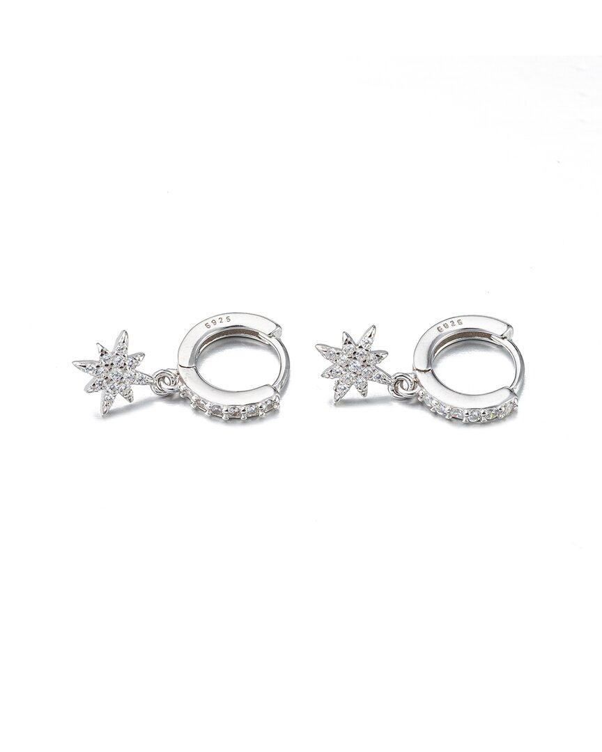 Eye Candy La The Luxe Collection Silver Cz North Star Earrings