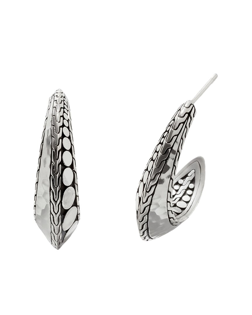 John Hardy Essentials Silver J Hoops