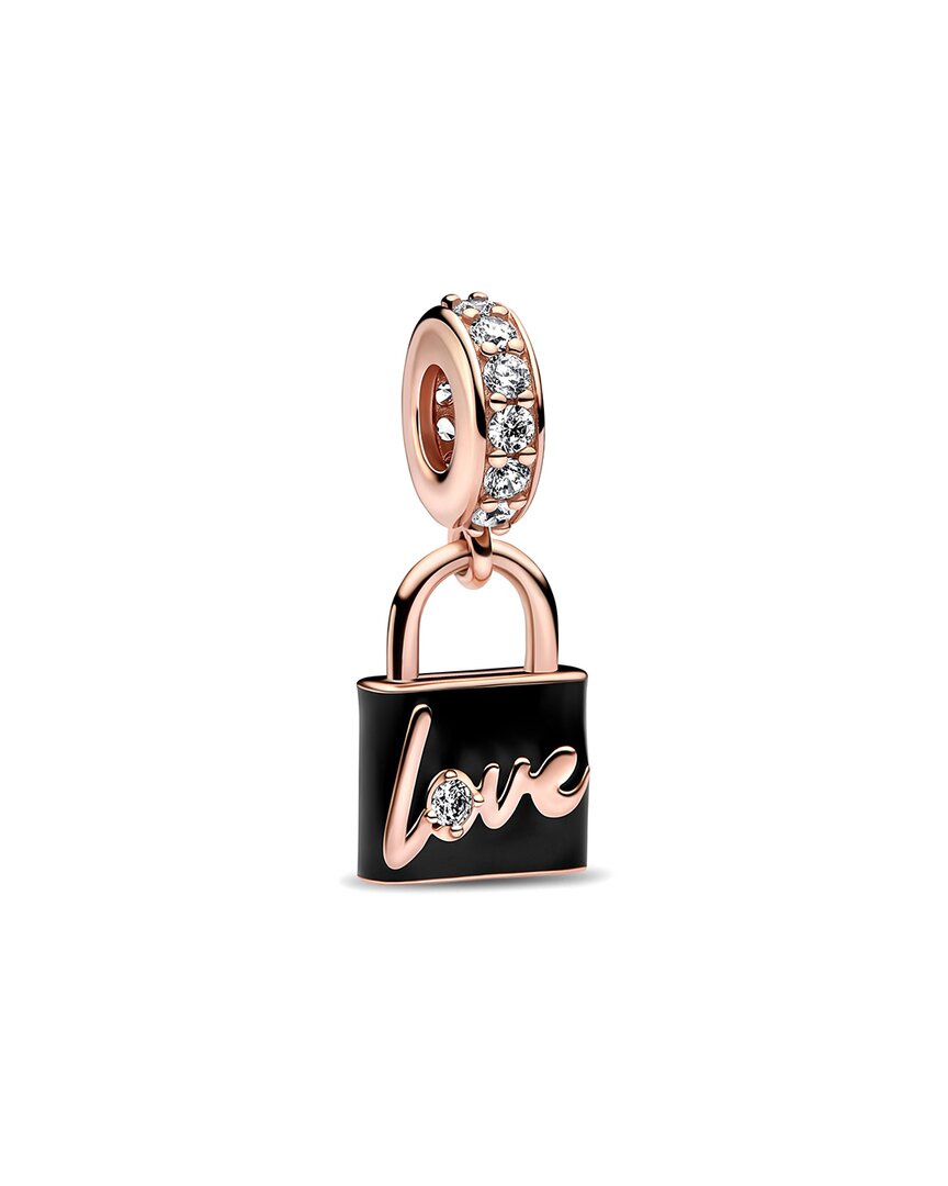Pandora Moments 14k Rose Gold Plated Cz Dangle Charm In Gold