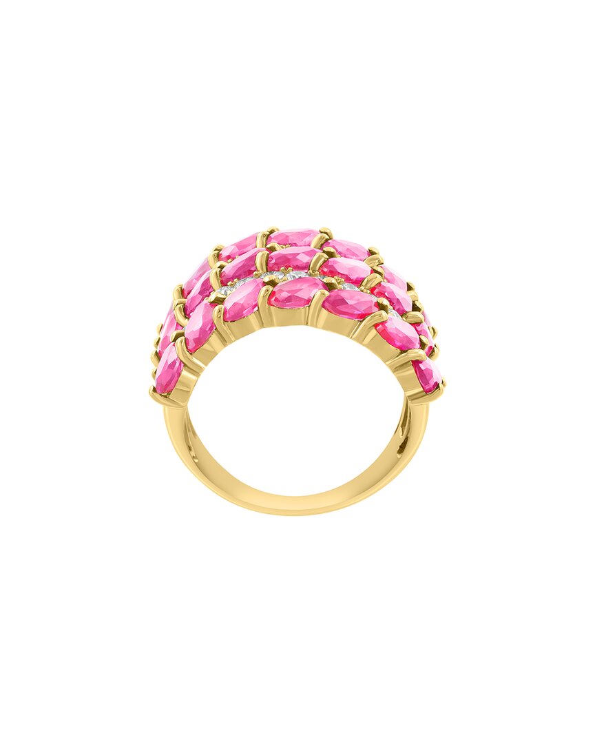 Effy Fine Jewelry Gold Over Silver 6.11 Ct. Tw. Lab-grown Diamond & Lab-grown  Lab Sapphire Ring