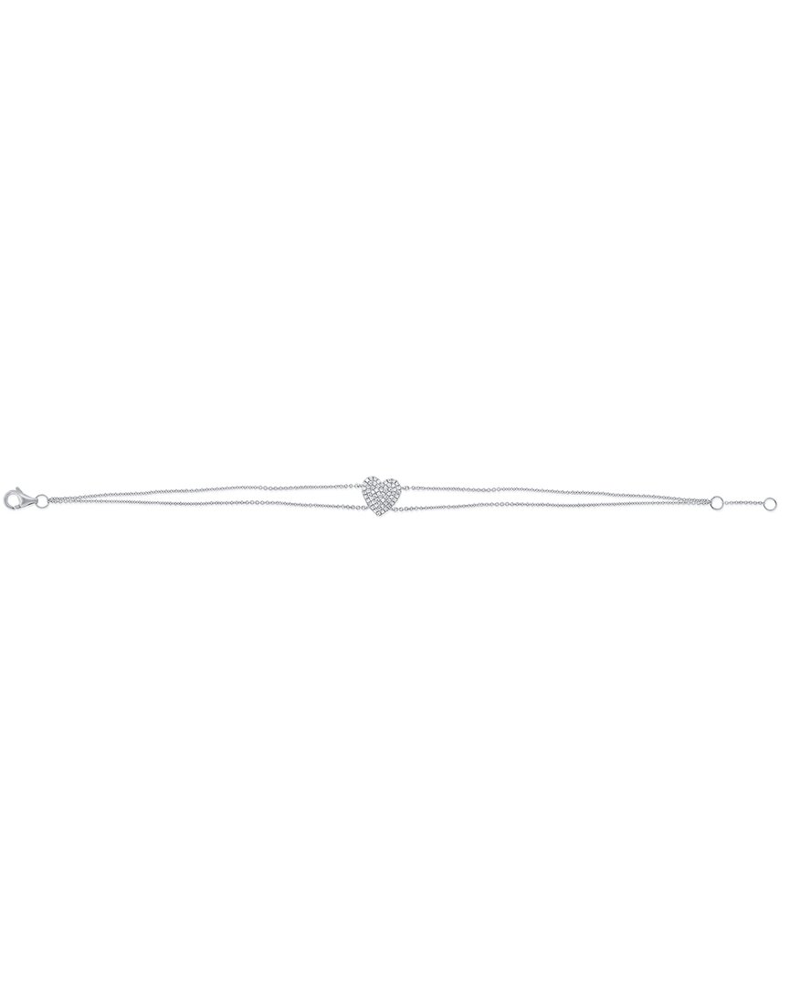 Sabrina Designs 14k 0.17 Ct. Tw. Diamond Heart Bracelet