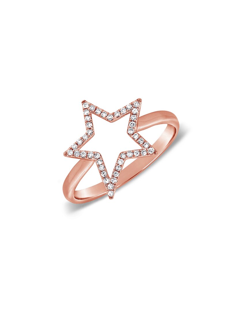 Sabrina Designs 14k Rose Gold 0.14 Ct. Tw. Diamond Star Ring