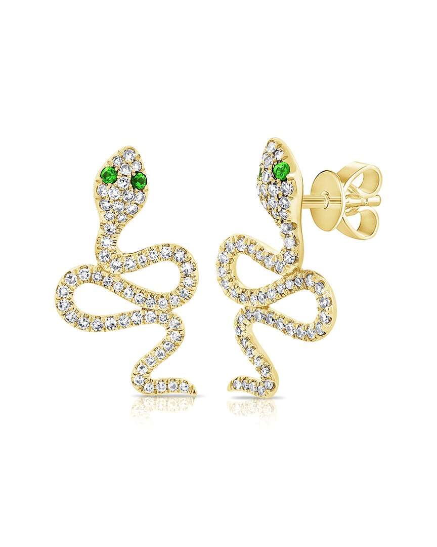 Shop Sabrina Designs 14k 0.35 Ct. Tw. Diamond & Tsavorite Snake Earrings