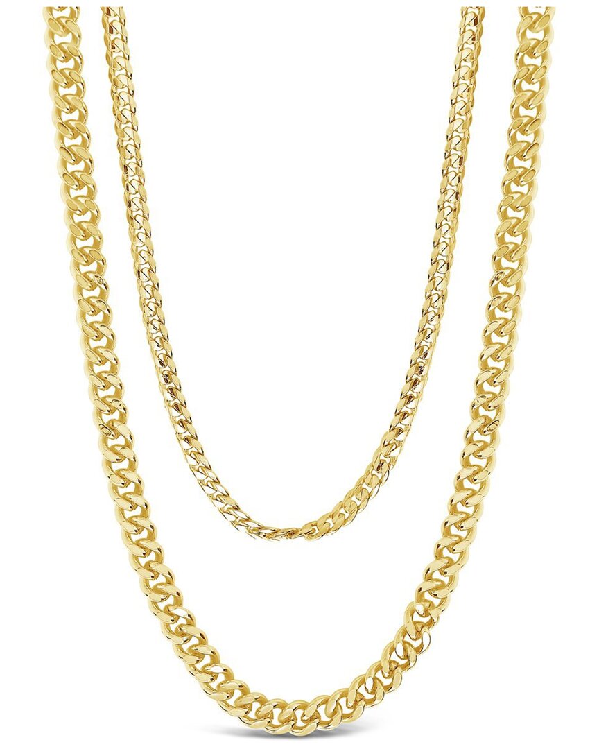 Sterling Forever 14k Plated Everyday Layered Curb Chain Necklace