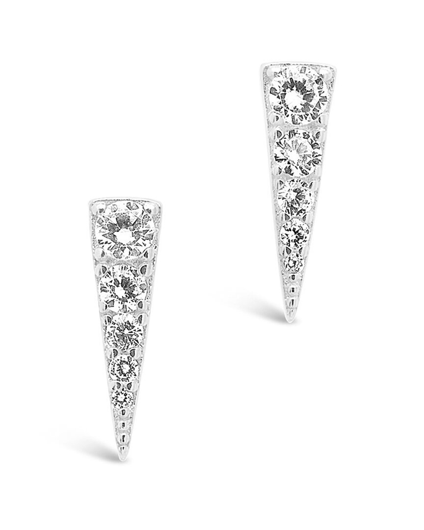 Sterling Forever Silver Cz Pyramid Studs