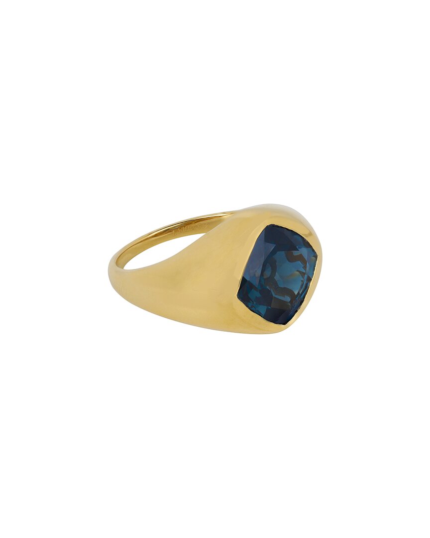 Shop Tiramisu Gold Over Silver 5.62 Ct. Tw. London Blue Topaz Ring