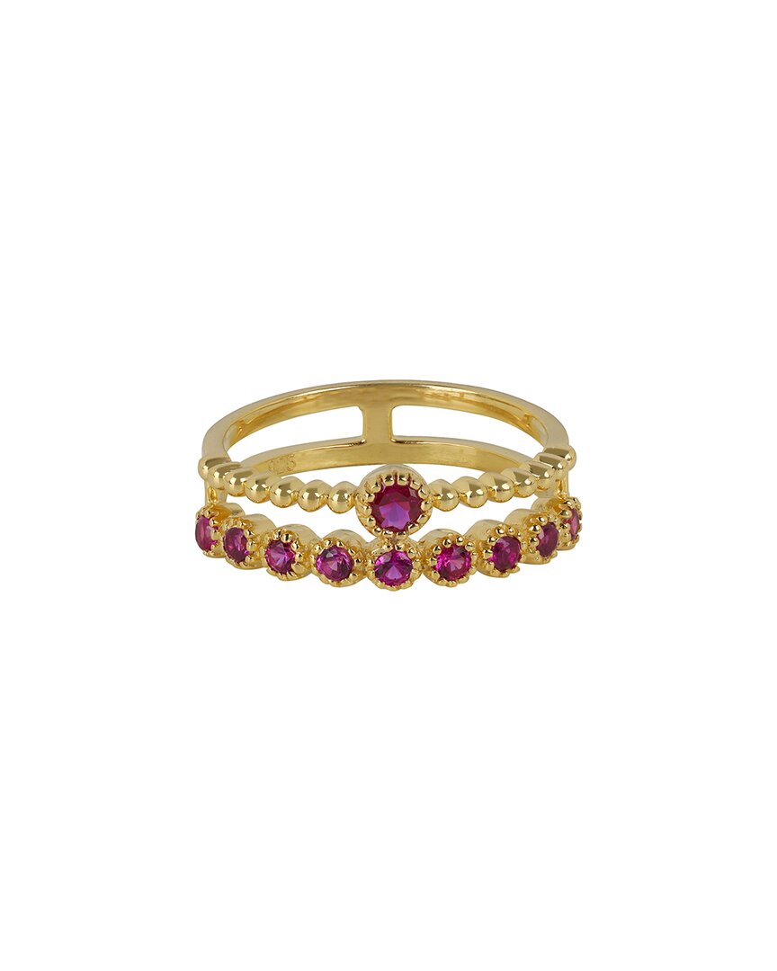 Tiramisu 14k Gold Vermeil 925 Silver 0.5 Cts. Synthetic Rub