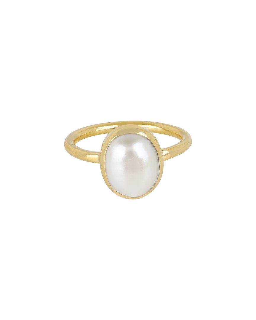 Shop Tiramisu Gold Over Silver 3.75 Ct. Tw. Pearl Ring