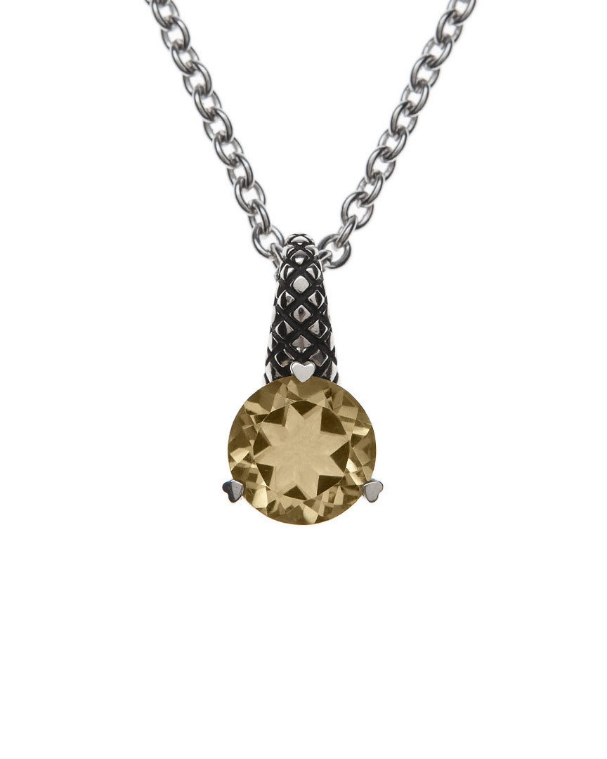 Andrea Candela Silver Lemon Quartz Pendant Necklace