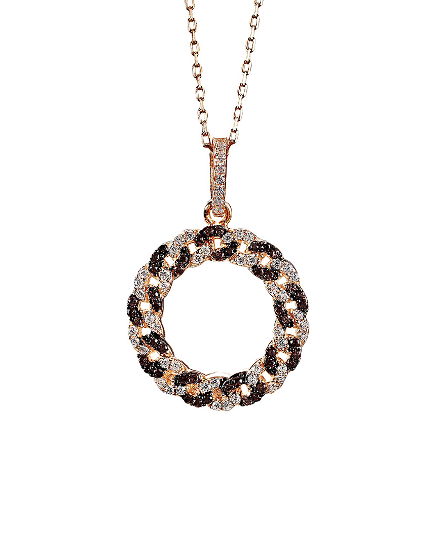 Suzy Levian Cz Jewelry Suzy Levian Rose Gold Vermeil Cz Pendant Necklace