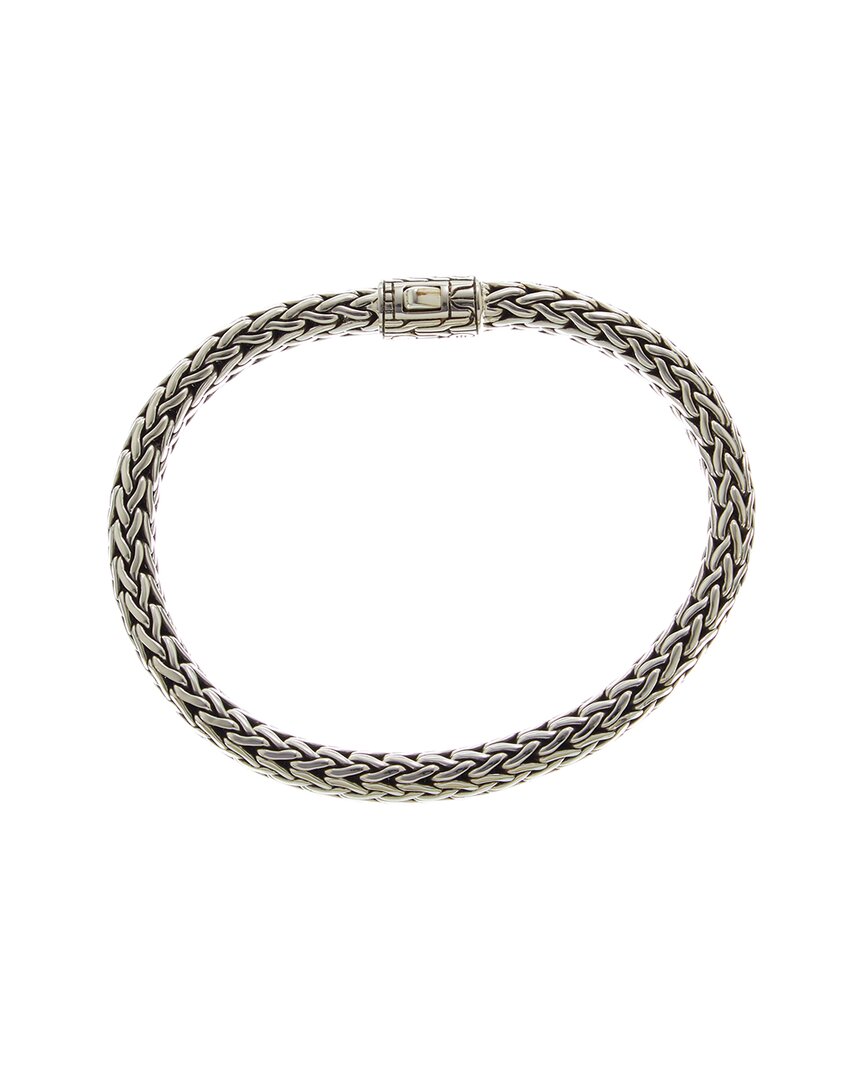 John Hardy Chain Silver Woven Bracelet In Metallic