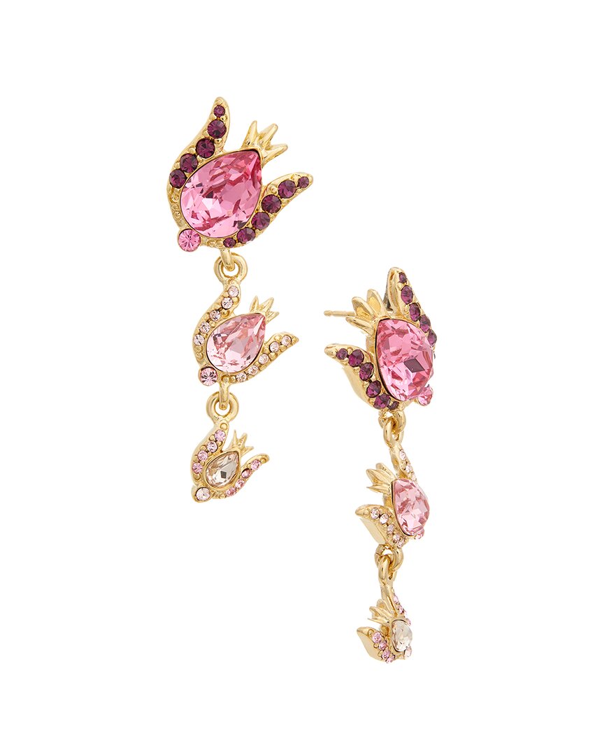 Oscar De La Renta Rose Crystal 3-drop Earrings