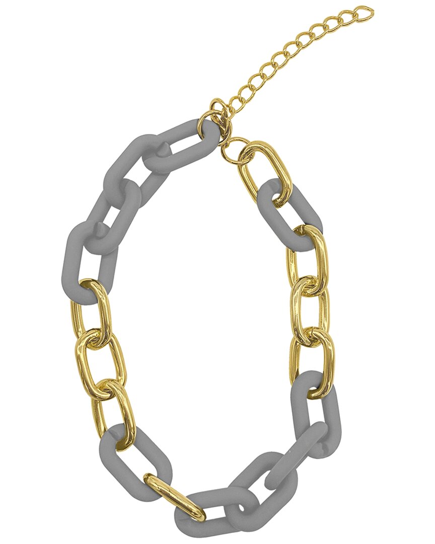 Adornia 14k Plated Chain Necklace In Gray