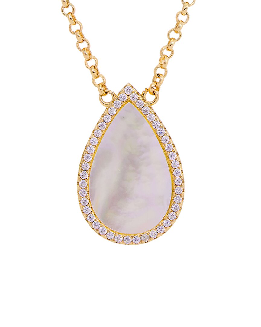 Savvy Cie 18k Plated Pearl Drop Necklace In Pink