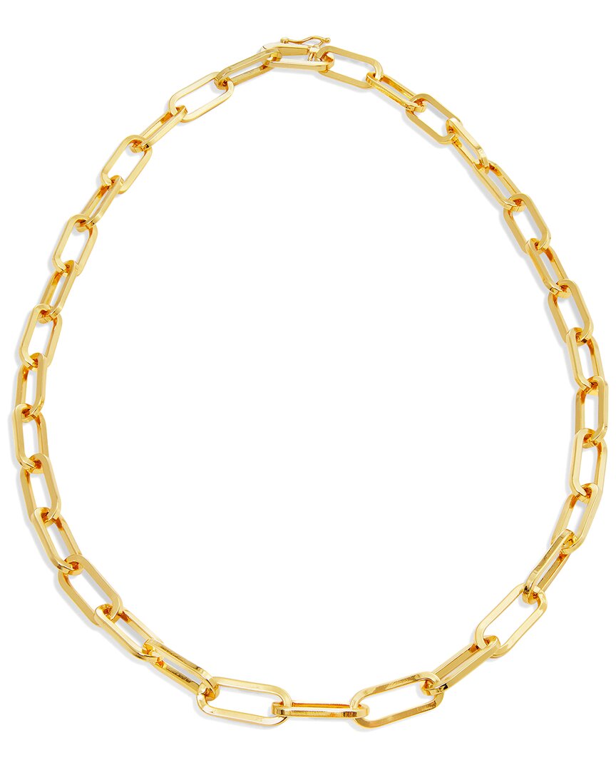 Savvy Cie 18k Plated Paperclip Necklace In Gold