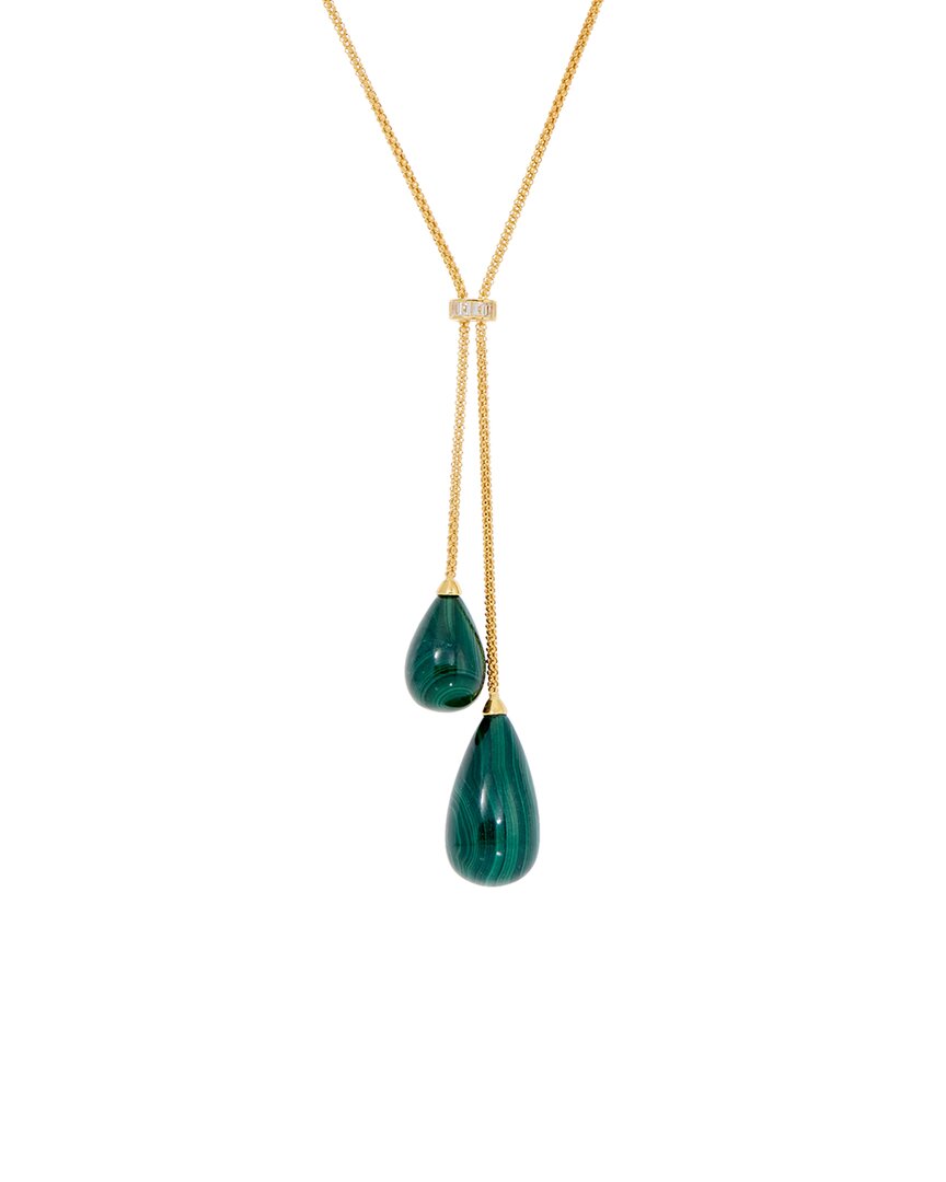 Savvy Cie Malachite Necklace In Green