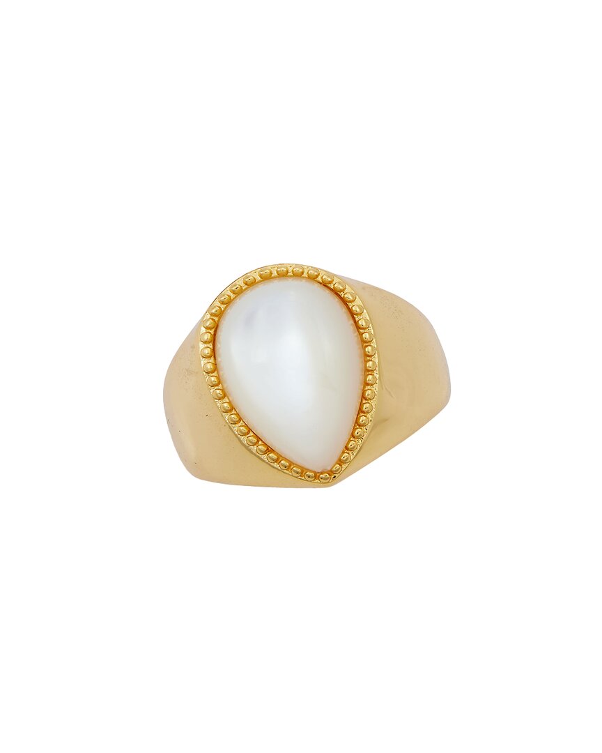 Savvy Cie 18k Plated Pearl Ring