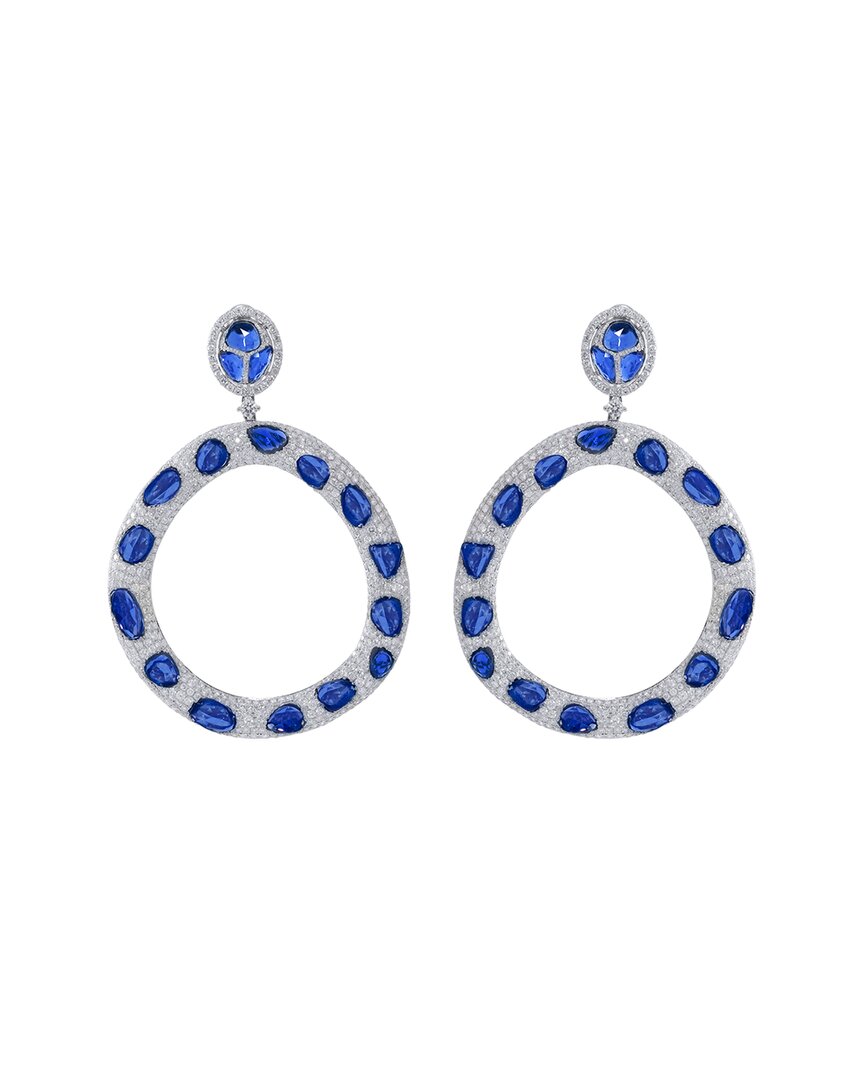 Diana M. Fine Jewelry 18K 33.40 ct. tw. Diamond & Sapphire Earrings