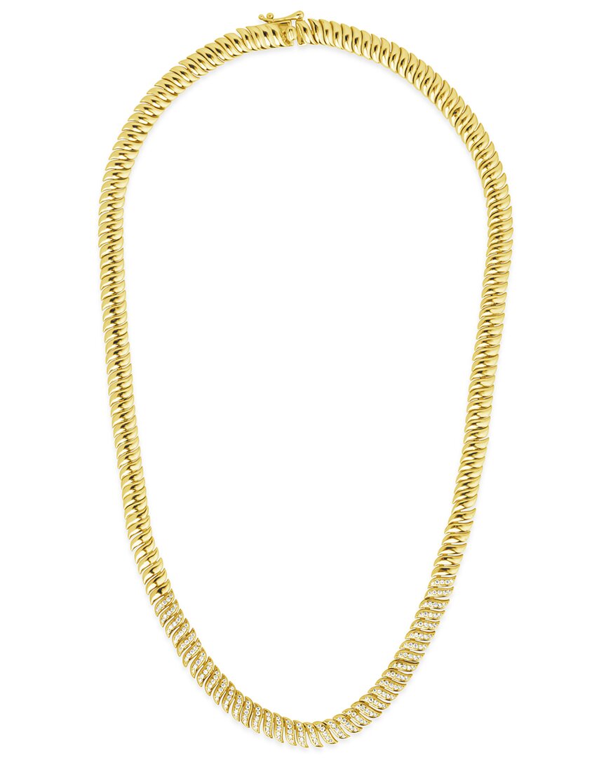 Sterling Forever 14k Plated Cz Arabella Chain Necklace