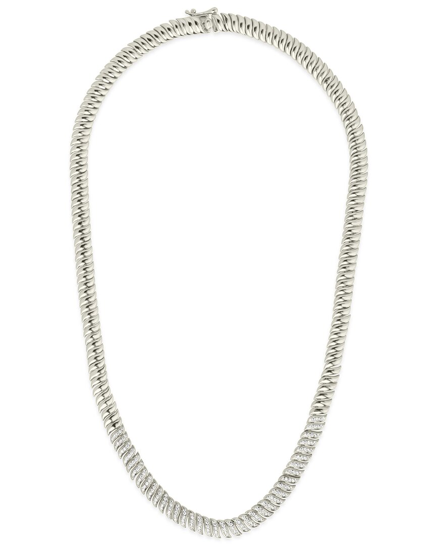 Shop Sterling Forever Rhodium Plated Cz Arabella Chain Necklace
