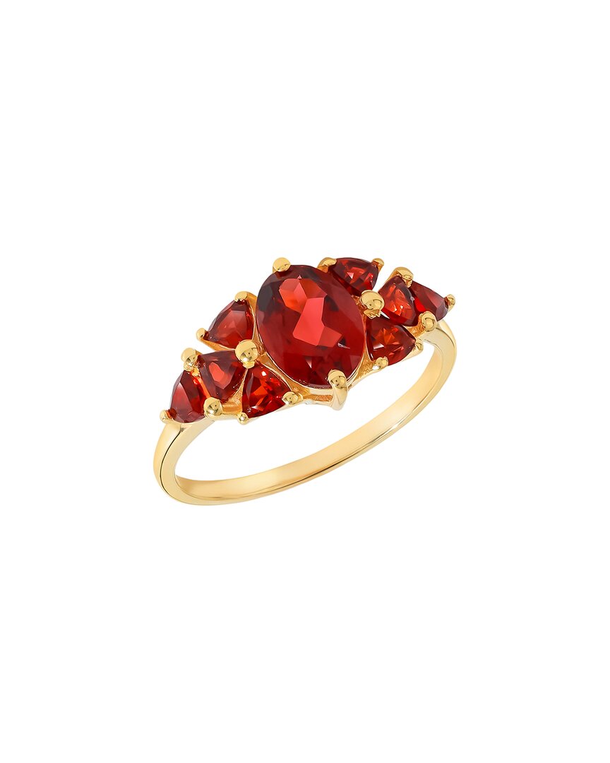 Tiramisu 14k Over Silver 3.00 Ct. Tw. Garnet Solitaire Ring In Red