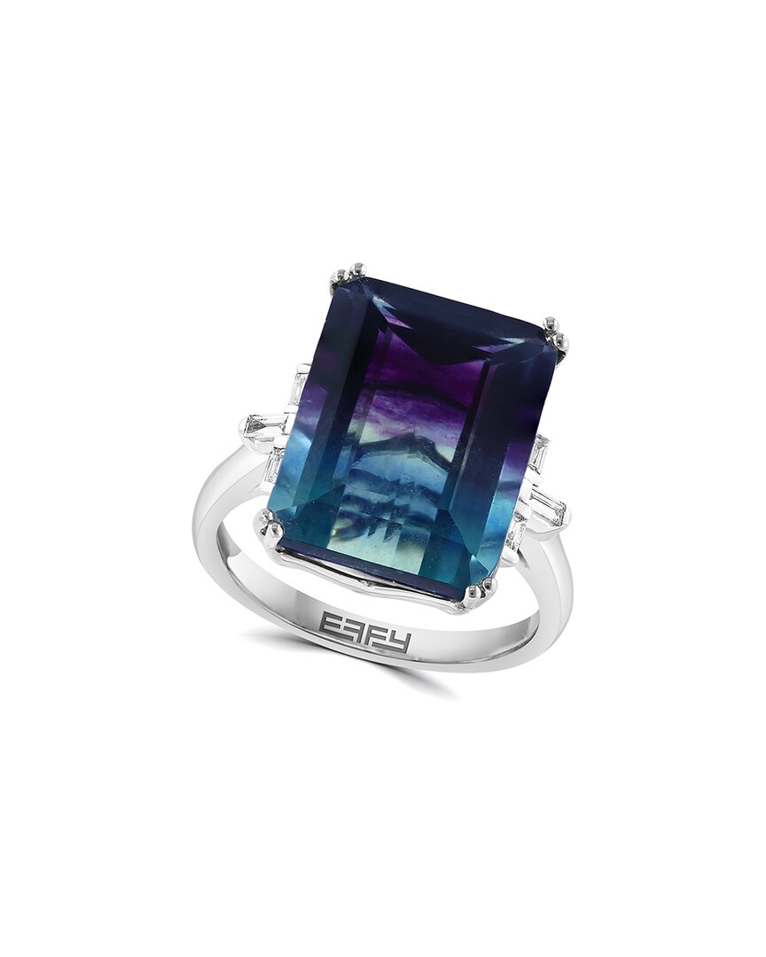 Effy Fine Jewelry 14k 14.20 Ct. Tw. Diamond & Fluroite Ring In Purple
