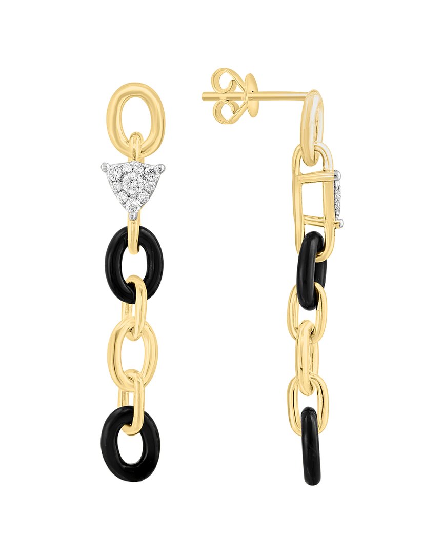 Effy Fine Jewelry 14k 2.47 Ct. Tw. Diamond & Onyx Earring In Gold