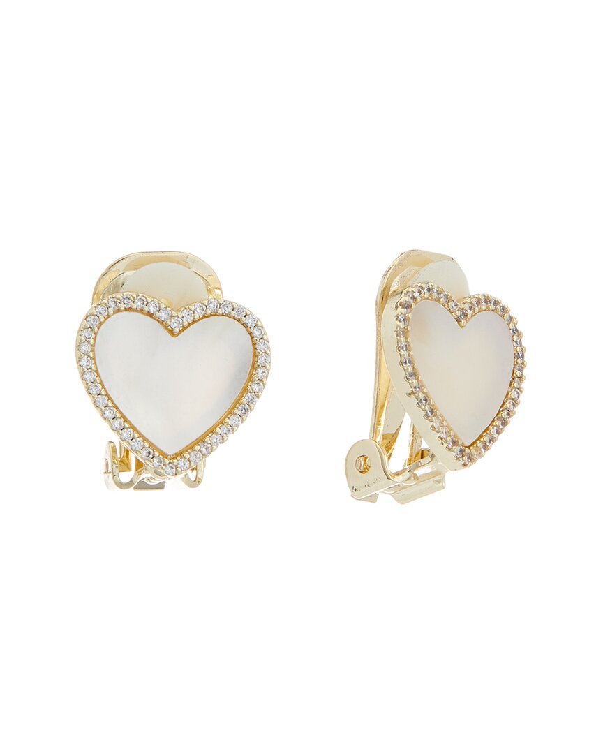 Juvell 18k Plated Pearl Cz Earrings In Gold