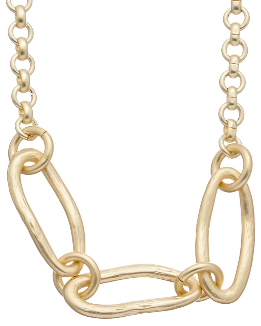 Juvell 18k Plated Cz Link Necklace In Gold