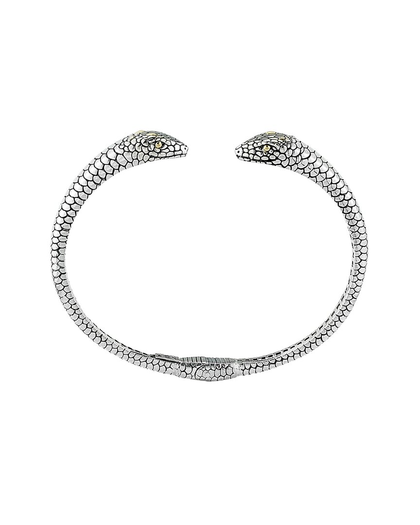 Samuel B. 18k & Silver Snake Bangle Bracelet In Metallic