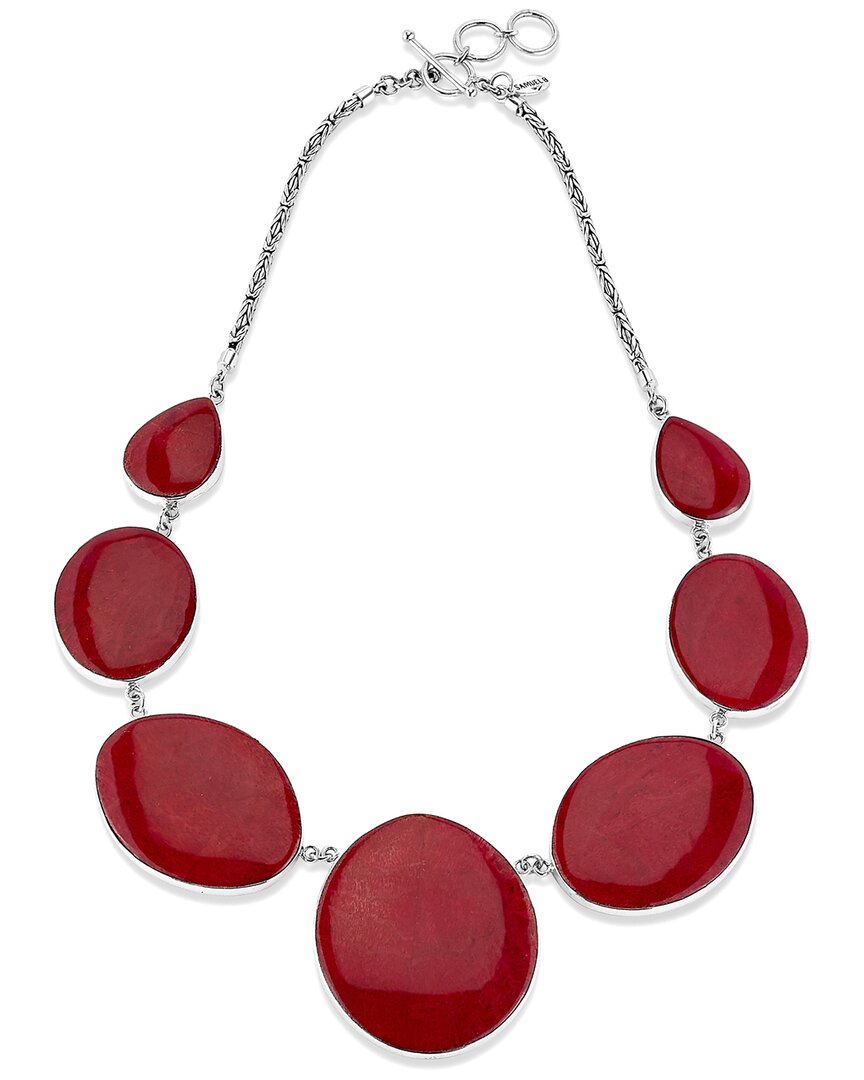 Samuel B. Silver Coral Byzantine Chain Necklace In Red