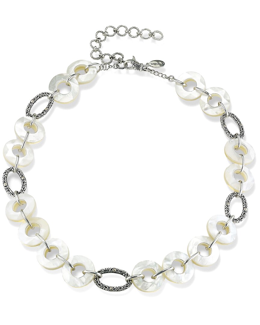 Samuel B. 18k & Silver Pearl Link Necklace In White