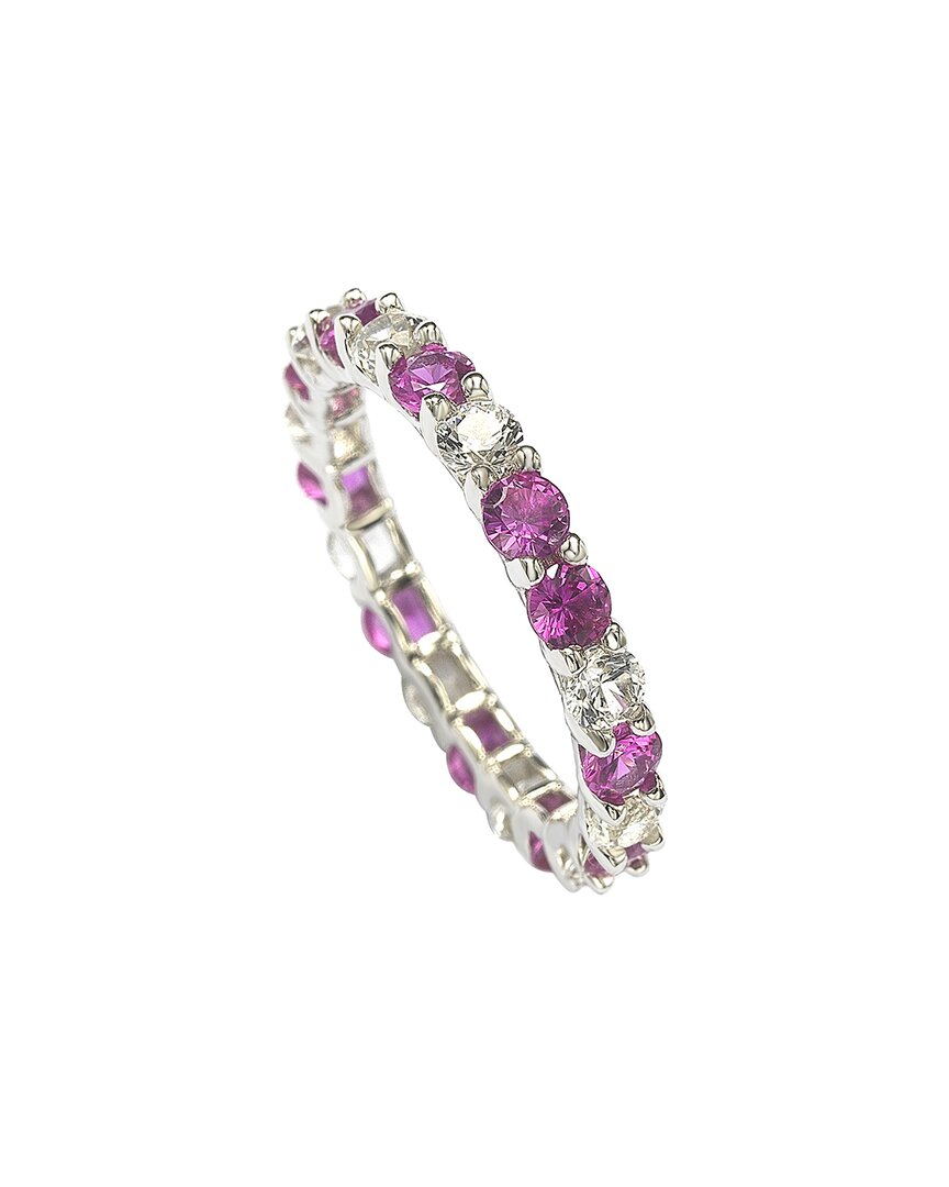 Suzy Levian Sterling Silver 2 Ct. Tw. Sapphire With Diamond Accent In Multi