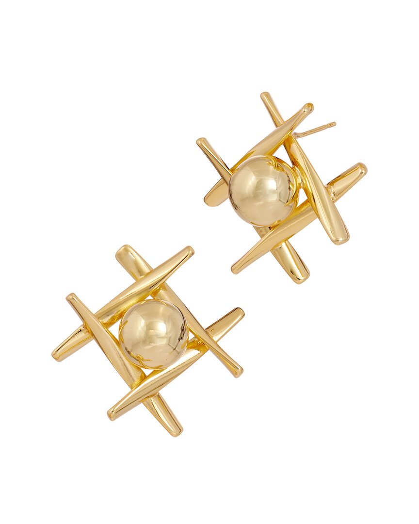 Savvy Cie 18k Plated Contemporary Earrings