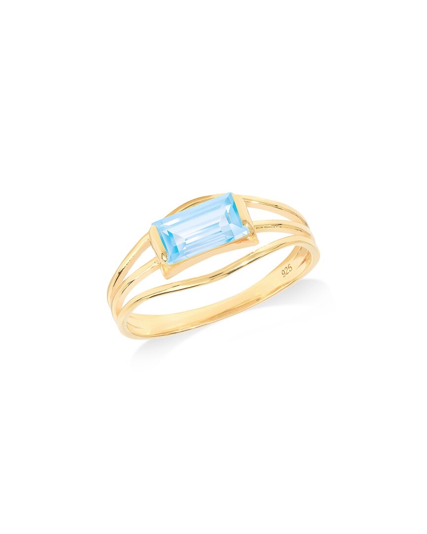 Tiramisu 14k Over Silver 0.62 Ct. Tw. Sky Blue Topaz Solitaire Ring In Gold