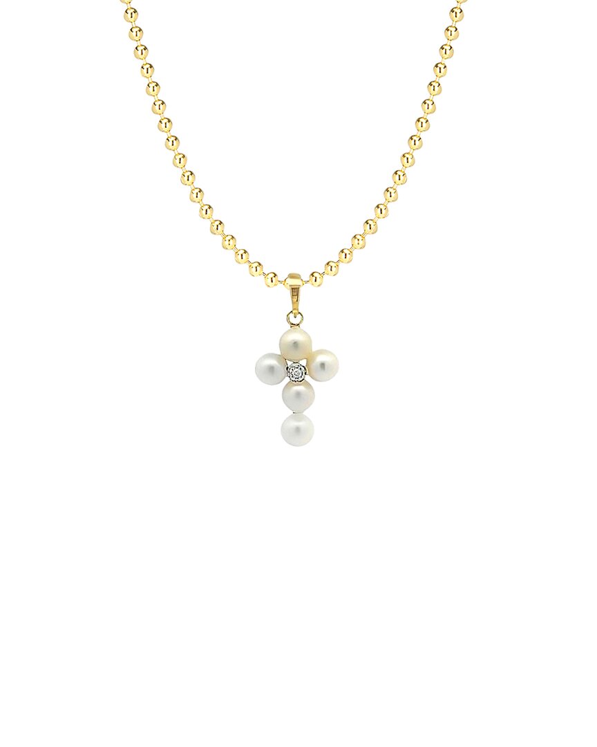 Shop Gabi Rielle 14k Over Silver 4mm Pearl Cz Sacred Embrace Necklace