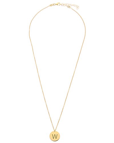 Italian Gold Over Silver Initial Disc Pendant Necklace (A-Z)