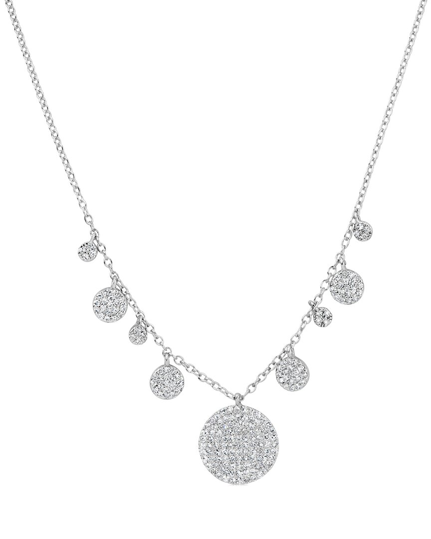 Meira T 14k 0.40 Ct. Tw. Diamond Signature Disc Necklace In Metallic