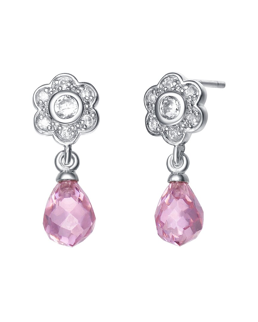 Genevive Silver Cz Statement Earrings
