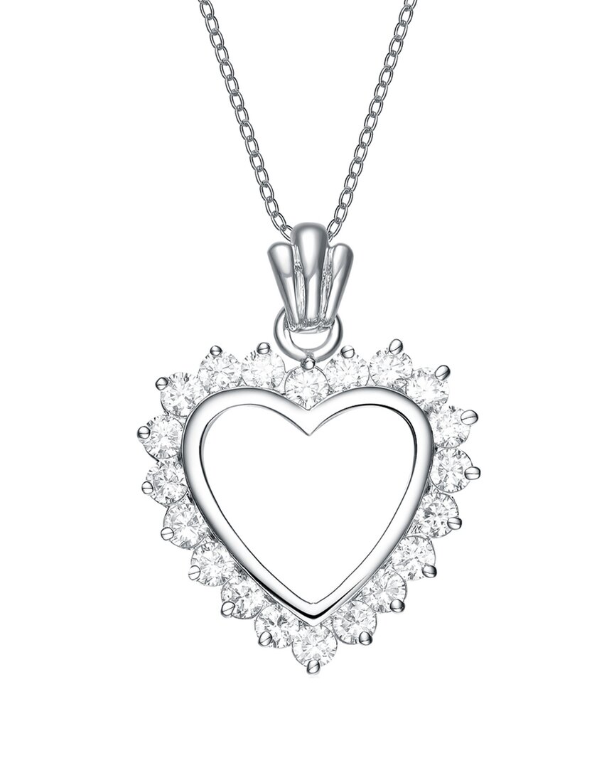 Genevive Silver Cz Heart Pendant