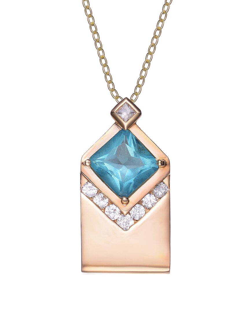 Genevive 14k Over Silver Cz Pendant
